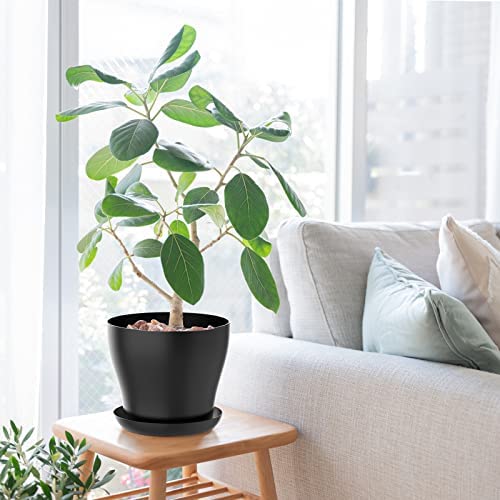Whonline 20pcs 6.6 Inch Plastic Flowers Pots for Plants, with Drainage Holes and Saucers for Indoor Plants, Outdoor Clearance, Seeding Nursery, Succulents 4 Whonline 20pcs 6.6 Inch Plastic Flowers Pots for Plants, with Drainage Holes and Saucers for Indoor Plants, Outdoor Clearance, Seeding Nursery, Succulents - Image 4