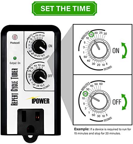 iPower Short Period Repeat Intermittent 3 Cycle Mode Interval Timer for Day, Night, 24 Hour, Black 5 iPower Short Period Repeat Intermittent 3 Cycle Mode Interval Timer for Day, Night, 24 Hour, Black - Image 5
