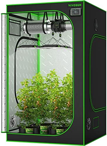 VIVOSUN S448 4x4 Grow Tent, 48"x48"x80" High Reflective Mylar with Observation Window and Floor Tray for Hydroponics Indoor Plant for VS4000/VSF4300 1 hydroponic grow tents