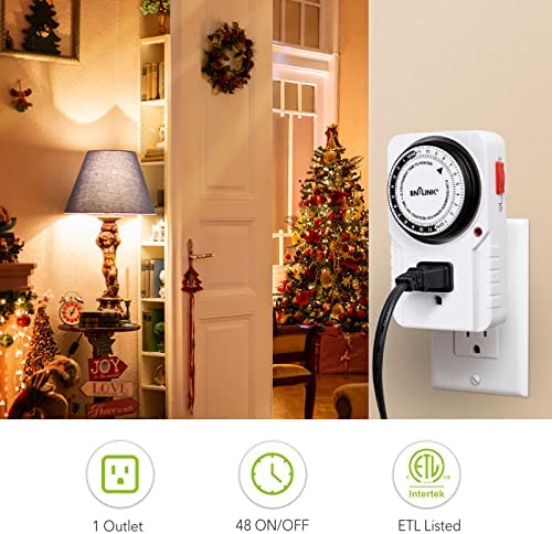 BN-LINK 24 Hour Plug-in Mechanical Timer Grounded Aquarium, Grow Light, Hydroponics, Pets, Home, Kitchen, Office, Appliances, ETL Listed 125VAC, 60 Hz, 1875W, 15A, 1/2HP (1) 5 BN-LINK 24 Hour Plug-in Mechanical Timer Grounded Aquarium, Grow Light, Hydroponics, Pets, Home, Kitchen, Office, Appliances, ETL Listed 125VAC, 60 Hz, 1875W, 15A, 1/2HP (1) - Image 5