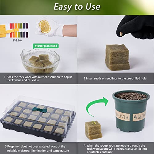 Future Way 1.5" Rockwool Cubes with Holes, Starter Plugs for Hydroponics, Easy to Transplant and Cut by Scissors, 4 Sheets of 49 Plugs, 196 Plugs Total 5 Future Way 1.5" Rockwool Cubes with Holes, Starter Plugs for Hydroponics, Easy to Transplant and Cut by Scissors, 4 Sheets of 49 Plugs, 196 Plugs Total - Image 5