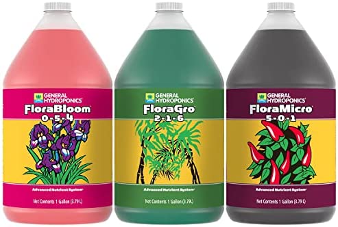 General Hydroponics FloraSeries Hydroponic Nutrient Fertilizer System with FloraMicro, FloraBloom and FloraGro, 1 gal. 1 hydroponic cloning solution