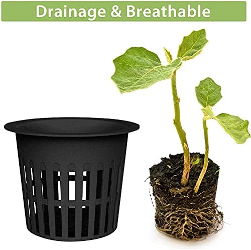 20 Pcs 4 Inch Plastic Net Cups Pots Plant Containers for Hydroponics Aquaponics Orchids, Black 5 20 Pcs 4 Inch Plastic Net Cups Pots Plant Containers for Hydroponics Aquaponics Orchids, Black - Image 5