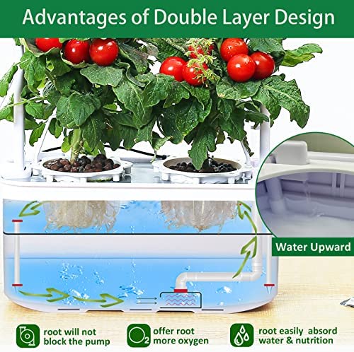 eSuperegrow Hydroponics Growing System,Smart Hydroponic Gardening System with LED Grow Light,Indoor Garden Hydroponic Herb Grow Kit with Climbing Trellis for Short Tomato,Basil,Pepper,Cucumber 3 eSuperegrow Hydroponics Growing System,Smart Hydroponic Gardening System with LED Grow Light,Indoor Garden Hydroponic Herb Grow Kit with Climbing Trellis for Short Tomato,Basil,Pepper,Cucumber - Image 3