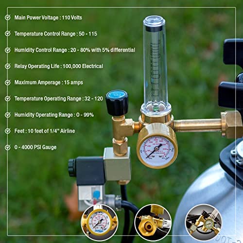 MANATEE CO2 Regulator Emitter System with Solenoid Valve Flowmeter for Grow Room Grow Tent Garden 7 MANATEE CO2 Regulator Emitter System with Solenoid Valve Flowmeter for Grow Room Grow Tent Garden - Image 7