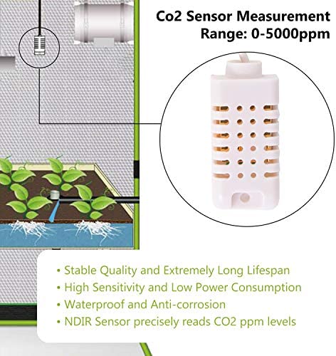 CO2 Controller, Briidea Day and Night Programmable CO2 Controller and Monitor for Greenhouses, Remote CO2 Sensor 2 CO2 Controller, Briidea Day and Night Programmable CO2 Controller and Monitor for Greenhouses, Remote CO2 Sensor - Image 2