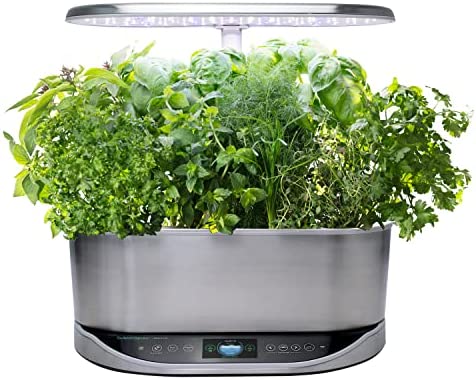 AeroGarden Bounty Elite - Indoor Garden with LED Grow Light, WiFi and Alexa Compatible, Stainless Steel 1 hydroponic cloning machine