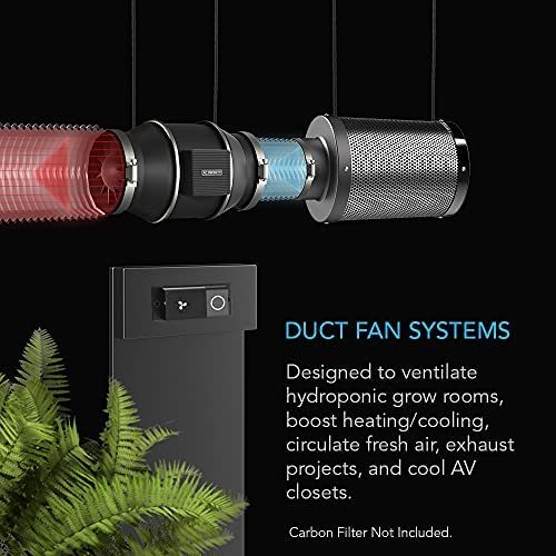 AC Infinity CLOUDLINE S6, Quiet 6” Inline Duct Fan with Speed Controller, EC Motor - Ventilation Exhaust Fan for Heating Cooling Booster, Grow Tents, Hydroponics 2 AC Infinity CLOUDLINE S6, Quiet 6” Inline Duct Fan with Speed Controller, EC Motor - Ventilation Exhaust Fan for Heating Cooling Booster, Grow Tents, Hydroponics - Image 2