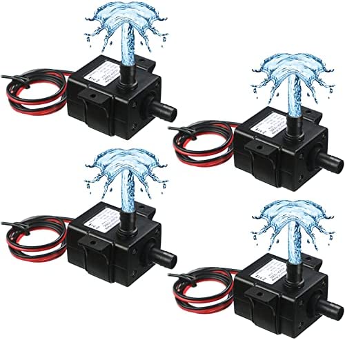 12V Submersible Water Pump 3.6W Fountain Pump 63 Gallons Water Pump with 118" High Lift for Hydroponic Aquarium Fountains Fish Tank (4 Pcs) 1 hydroponic pump