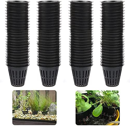 IPXEAD 100PCS 2 Inch Garden Slotted Mesh Net Cups, Round Heavy Duty Net Cups Pots for, Hydroponics Slotted Mesh… 1 hydroponic pots