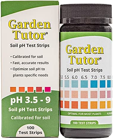 Garden Tutor Soil pH Test Kit (3.5-9 Range) | 100 Soil pH Test Strips 1 hydroponic ph test kit