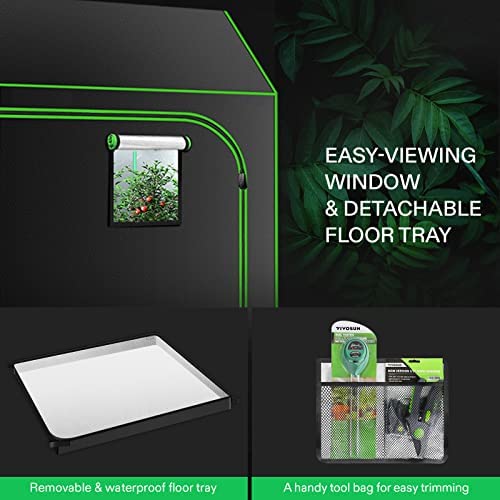 VIVOSUN R846 4x8 Grow Tent, 96"x48"x72" Roof Cube Tent with Observation Window and Floor Tray for Hydroponics Indoor Plant for VS4000/VSF4300 5 VIVOSUN R846 4x8 Grow Tent, 96"x48"x72" Roof Cube Tent with Observation Window and Floor Tray for Hydroponics Indoor Plant for VS4000/VSF4300 - Image 5