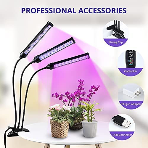 Grow Light for Indoor Plants - Adjustable Gooseneck Growing Light Strip W/9 Dimmable Red Blue Spectrum 3 Modes Auto ON/Off 3/9/12H Timer for Flower Greenhouse Veg Hydroponic Succulent Potted Growth 6 Grow Light for Indoor Plants - Adjustable Gooseneck Growing Light Strip W/9 Dimmable Red Blue Spectrum 3 Modes Auto ON/Off 3/9/12H Timer for Flower Greenhouse Veg Hydroponic Succulent Potted Growth - Image 6