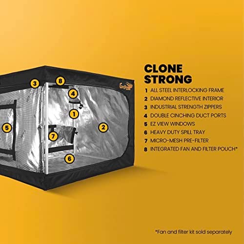 Gorilla Clone Tent | Complete Reflective Hydroponic Grow Tent for Seedlings and Cloning Plants, with Windows, Double-Cinching Ducts, and Micro-Mesh Pre-Filters (24" x 24" x 32") 2 Gorilla Clone Tent | Complete Reflective Hydroponic Grow Tent for Seedlings and Cloning Plants, with Windows, Double-Cinching Ducts, and Micro-Mesh Pre-Filters (24" x 24" x 32") - Image 2