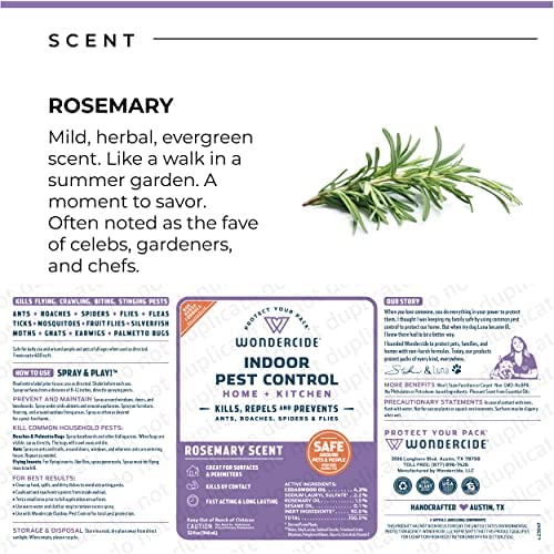 Wondercide - Indoor Pest Control Spray for Home and Kitchen - Ant, Roach, Spider, Fly, Flea, Bug Killer and Insect Repellent - with Natural Essential Oils - Pet and Family Safe — Rosemary 32 oz 6 Wondercide - Indoor Pest Control Spray for Home and Kitchen - Ant, Roach, Spider, Fly, Flea, Bug Killer and Insect Repellent - with Natural Essential Oils - Pet and Family Safe — Rosemary 32 oz - Image 6