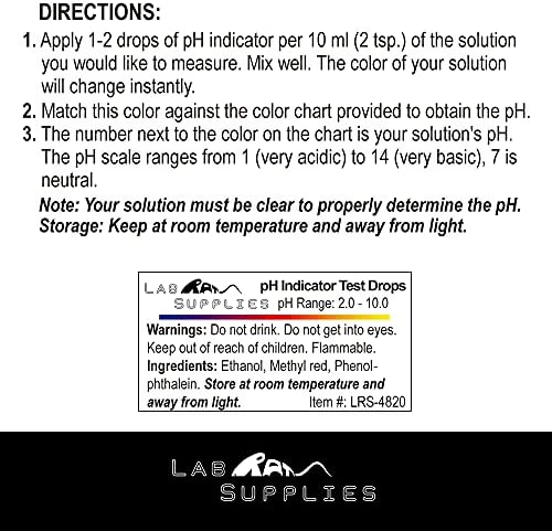 pH Indicator Test Drops, Universal Application (pH 2.0-10.0), 100 Tests| for Drinking Water, Urine, and Saliva | Contains 10 ml Bottle of Solution and 20 ml Screw Top Plastic Bottle 3 pH Indicator Test Drops, Universal Application (pH 2.0-10.0), 100 Tests| for Drinking Water, Urine, and Saliva | Contains 10 ml Bottle of Solution and 20 ml Screw Top Plastic Bottle - Image 3