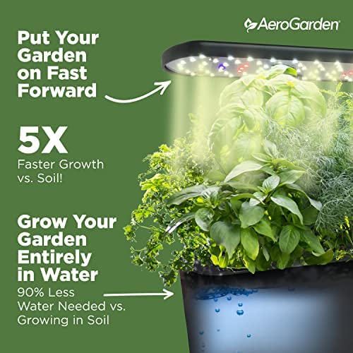 AeroGarden Harvest with Gourmet Herb Seed Pod Kit - Hydroponic Indoor Garden, Black 6 AeroGarden Harvest with Gourmet Herb Seed Pod Kit - Hydroponic Indoor Garden, Black - Image 6