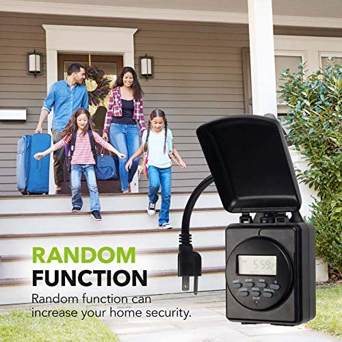 BN-LINK 7 Day Outdoor Heavy Duty Digital Programmable Timer, Dual Outlet, Weatherproof, 1875W 1/2HP 7 BN-LINK 7 Day Outdoor Heavy Duty Digital Programmable Timer, Dual Outlet, Weatherproof, 1875W 1/2HP - Image 7