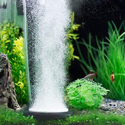 hygger Aquarium Air Stone, Bubble Stone Fish Tank Oxygen Stone Ultra Silent Deep Dissolving Oxygen Diffuser Kit for Aquarium Fish Tank and Hydroponic (Black, 4 Inch) 1 hydroponic co2 kit