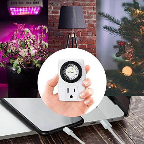 BN-LINK BND-60/U47 Indoor Mini 24-Hour Mechanical Outlet Timer, 3-Prong, 2-Pack 5 BN-LINK BND-60/U47 Indoor Mini 24-Hour Mechanical Outlet Timer, 3-Prong, 2-Pack - Image 5