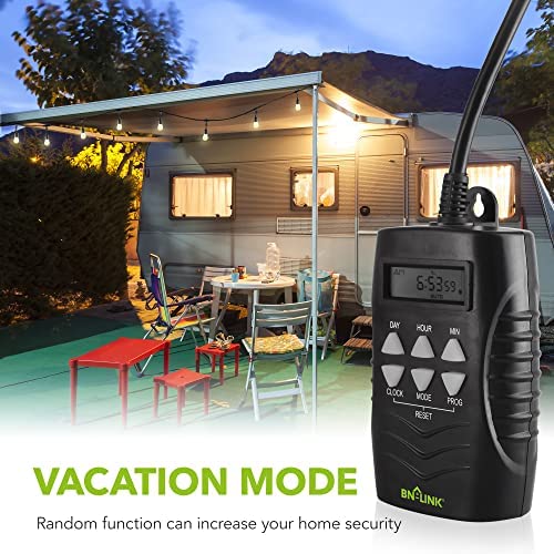 BN-LINK 7 Day Outdoor Heavy Duty Digital Programmable Timer BND/U78, 125VAC, 60Hz, Dual Outlet, Weatherproof, Heavy Duty, Accurate for Lamps Ponds Christmas Lights 1875W 1/2HP ETL Listed 4 BN-LINK 7 Day Outdoor Heavy Duty Digital Programmable Timer BND/U78, 125VAC, 60Hz, Dual Outlet, Weatherproof, Heavy Duty, Accurate for Lamps Ponds Christmas Lights 1875W 1/2HP ETL Listed - Image 4