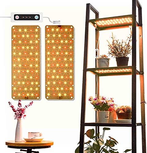 DOMMIA Grow Lights for Indoor Plants, 20W Full Spectrum LED Grow Light with Auto ON & Off Timer, 132 LEDs Sunlike Plant Light for Hydroponics, Succulents & More, Easy to Assemble(2Pcs) 1 hydroponic grow lights led