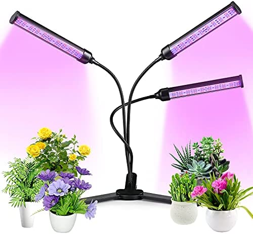 Grow Light for Indoor Plants - Adjustable Gooseneck Growing Light Strip W/9 Dimmable Red Blue Spectrum 3 Modes Auto ON/Off 3/9/12H Timer for Flower Greenhouse Veg Hydroponic Succulent Potted Growth 1 hydroponic grow lights