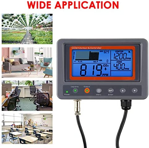 CO2 Controller Carbon Dioxide Controller CO2 Meter Monitor Day and Night Relay Function, NDIR CO2 Sensor for Green House, Grow Rooms, Factory, Home, Office 2 CO2 Controller Carbon Dioxide Controller CO2 Meter Monitor Day and Night Relay Function, NDIR CO2 Sensor for Green House, Grow Rooms, Factory, Home, Office - Image 2