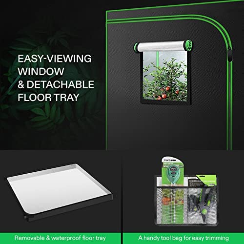 VIVOSUN S108 10x10 Grow Tent, 120"x120"x80" High Reflective Mylar with Observation Window and Floor Tray for Hydroponics Indoor Plant for VSF6450 4 VIVOSUN S108 10x10 Grow Tent, 120"x120"x80" High Reflective Mylar with Observation Window and Floor Tray for Hydroponics Indoor Plant for VSF6450 - Image 4