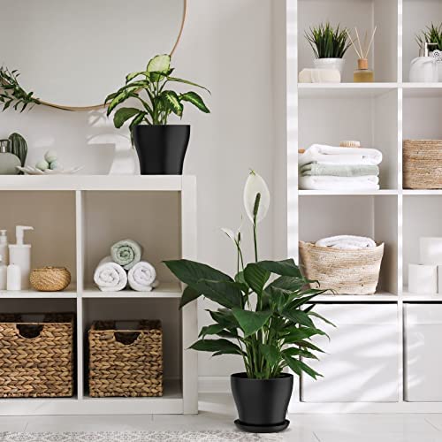 Whonline 20pcs 6.6 Inch Plastic Flowers Pots for Plants, with Drainage Holes and Saucers for Indoor Plants, Outdoor Clearance, Seeding Nursery, Succulents 6 Whonline 20pcs 6.6 Inch Plastic Flowers Pots for Plants, with Drainage Holes and Saucers for Indoor Plants, Outdoor Clearance, Seeding Nursery, Succulents - Image 6