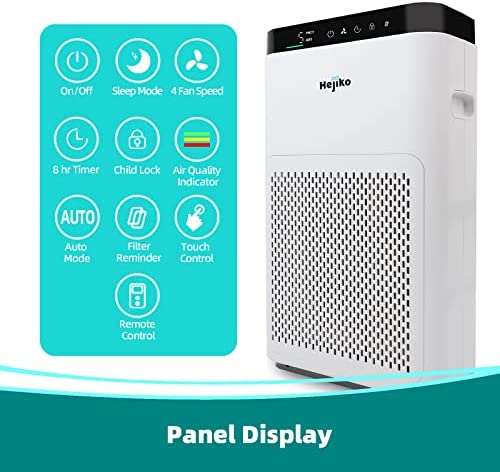 Hejiko Air Purifiers for Home Large Room,1200 sq ft, 5 Stage Filtration System, H13 True HEPA with Washable Filter, Remove 99.97% Allergens, Dust, Pet Hair, Pollen, Smoke, Air Quality Sensor, 20dB 7 Hejiko Air Purifiers for Home Large Room,1200 sq ft, 5 Stage Filtration System, H13 True HEPA with Washable Filter, Remove 99.97% Allergens, Dust, Pet Hair, Pollen, Smoke, Air Quality Sensor, 20dB - Image 7
