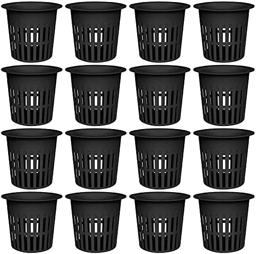 20 Pcs 4 Inch Plastic Net Cups Pots Plant Containers for Hydroponics Aquaponics Orchids, Black 1 hydroponic pots