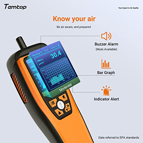 Temtop Air Quality Monitor CO2 Detector Professional Carbon Dioxide PM2.5 PM10 Formaldehyde Temperature and Humidity Monitor w/Audio Alarm Data Export (M2000 2nd) 6 Temtop Air Quality Monitor CO2 Detector Professional Carbon Dioxide PM2.5 PM10 Formaldehyde Temperature and Humidity Monitor w/Audio Alarm Data Export (M2000 2nd) - Image 6