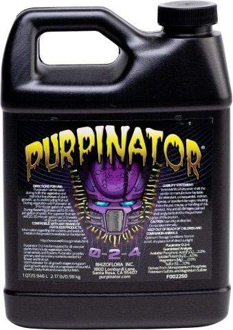 Purpinator - Liquid Nutrient Additive for Flowering and Fruiting Plants, For Use in Hydroponics and Soil, 1 qt. 1 hydroponic additives