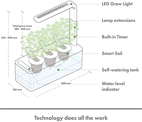 Click & Grow Indoor Herb Garden Kit with Grow Light | Smart Garden for Home Kitchen Windowsill | Easier Than Hydroponics Growing System | Vegetable Gardening Starter (3 Basil Pods Included), White 5 Click & Grow Indoor Herb Garden Kit with Grow Light | Smart Garden for Home Kitchen Windowsill | Easier Than Hydroponics Growing System | Vegetable Gardening Starter (3 Basil Pods Included), White - Image 5