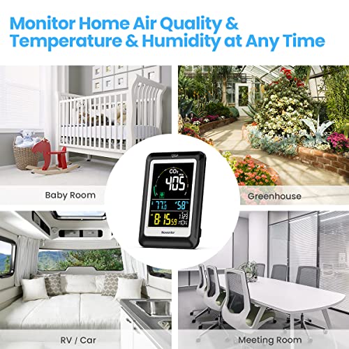 Newentor CO2 Monitor, Carbon Dioxide Detector, Large Display CO2 Meter with Voice Alert, Indoor Air Quality Monitor, Temperature Humidity Sensor, Alarm Clock for Home, RV, Office, School, 400-5000ppm 7 Newentor CO2 Monitor, Carbon Dioxide Detector, Large Display CO2 Meter with Voice Alert, Indoor Air Quality Monitor, Temperature Humidity Sensor, Alarm Clock for Home, RV, Office, School, 400-5000ppm - Image 7