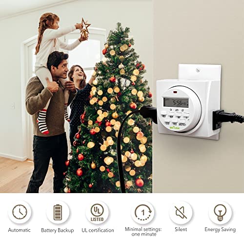 BN-LINK 7 Day Heavy Duty Digital Programmable Timer, FD60 U6, 115V, 60Hz, Dual Outlet, Indoor, for Lamp Light Fan Security UL Listed 5 BN-LINK 7 Day Heavy Duty Digital Programmable Timer, FD60 U6, 115V, 60Hz, Dual Outlet, Indoor, for Lamp Light Fan Security UL Listed - Image 5