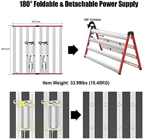 AGLEX Upgraded M800 LED Grow Lights 800W Daisy Chain Foldable & Dimmable LED Grow Light Bar for Indoor Plants Full Spectrum Commercial Hydroponic Growing Lamp 5x6ft Core Coverage (M800) 6 AGLEX Upgraded M800 LED Grow Lights 800W Daisy Chain Foldable & Dimmable LED Grow Light Bar for Indoor Plants Full Spectrum Commercial Hydroponic Growing Lamp 5x6ft Core Coverage (M800) - Image 6
