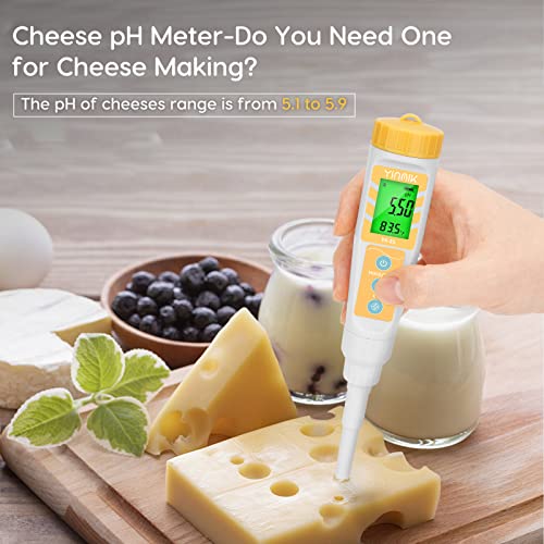 YINMIK Digital pH Meter for Food, pH Probe for Sourdough and Bread Dough, Checking The pH of Fermenting Sausages and Salami, Waterproof pH Tester for Solid and Liquid Soft Soil Sample 5 YINMIK Digital pH Meter for Food, pH Probe for Sourdough and Bread Dough, Checking The pH of Fermenting Sausages and Salami, Waterproof pH Tester for Solid and Liquid Soft Soil Sample - Image 5