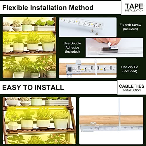LED Grow Light Strips for Indoor Plants, 4Pack Full Spectrum Sunlike Plant Grow Light with Auto ON & Off Timer 144 LED/10 Dimmable Level/4 Switch Mode Seedling Hydroponics Succulent Winter Plants 5 LED Grow Light Strips for Indoor Plants, 4Pack Full Spectrum Sunlike Plant Grow Light with Auto ON & Off Timer 144 LED/10 Dimmable Level/4 Switch Mode Seedling Hydroponics Succulent Winter Plants - Image 5