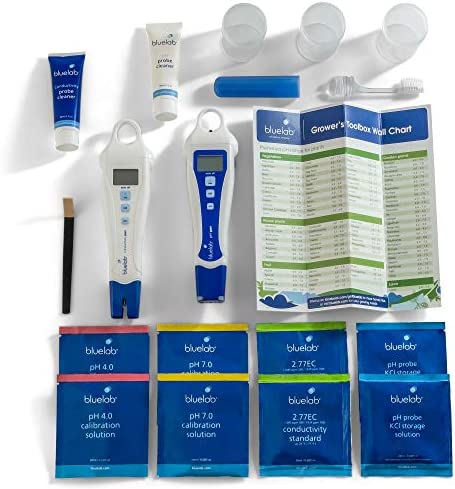 Bluelab PENGTB Grower's Toolbox with pH Pen, Conductivity Tester and Probe Care Kit, Easy Calibration, Digital Meters for Hydroponic System and Indoor Plant Grow 1 hydroponic ph test kit
