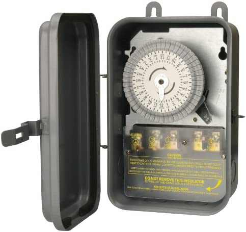 Woods 59104RWD Outdoor 24-Hour Heavy Duty Mechanical Time Switch, 208/277V 40A DPST 1 hydroponic pump timer