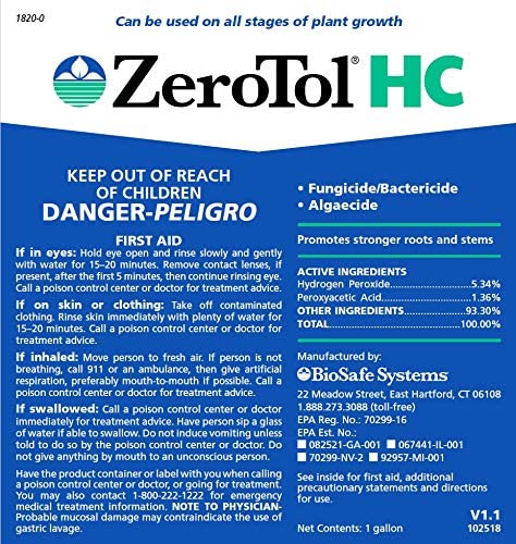 BioSafe Systems ZeroTol HC, Broad Spectrum Algaecide, Bactericide, and Fungicide, Peroxyacetic Acid, Kills Mold, Single 6200-1, 1 Gallon, Case of 4 5 BioSafe Systems ZeroTol HC, Broad Spectrum Algaecide, Bactericide, and Fungicide, Peroxyacetic Acid, Kills Mold, Single 6200-1, 1 Gallon, Case of 4 - Image 5