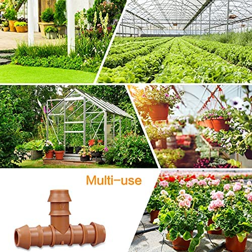 JOYPRO 24 Pieces Drip Irrigation Barbed Tee Fittings for 1/2” Tubing (0.600”ID) - Drip Tees (17mm) Irrigation Tubing Connectors for Drip Sprinkler Garden Lawn Systems 7 JOYPRO 24 Pieces Drip Irrigation Barbed Tee Fittings for 1/2” Tubing (0.600”ID) - Drip Tees (17mm) Irrigation Tubing Connectors for Drip Sprinkler Garden Lawn Systems - Image 7