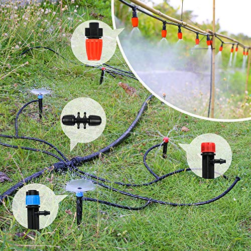 MIXC 226FT Greenhouse Micro Drip Irrigation Kit Automatic Irrigation System Patio Misting Plant Watering System with 1/4 inch 1/2 inch Blank Distribution Tubing Hose Adjustable Nozzle Emitters Sprinkler Barbed Fittings 6 MIXC 226FT Greenhouse Micro Drip Irrigation Kit Automatic Irrigation System Patio Misting Plant Watering System with 1/4 inch 1/2 inch Blank Distribution Tubing Hose Adjustable Nozzle Emitters Sprinkler Barbed Fittings - Image 6
