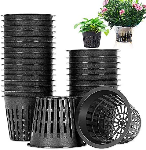 Baaxxango 50 PCS 3 Inch Heavy Duty Net Pots,Hydroponic Cups,Garden Slotted Mesh Net Cups,Plant Nursery Net Pots for Hydroponics,Slotted Mesh 1 hydroponic pots