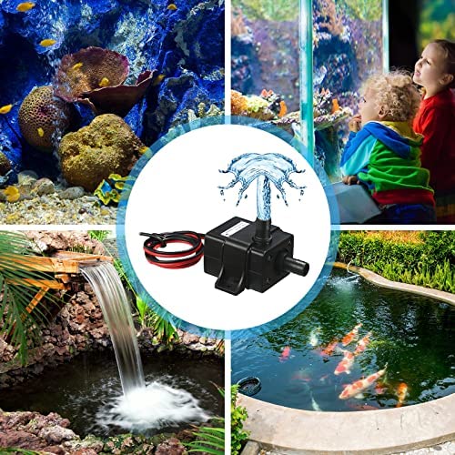 12V Submersible Water Pump 3.6W Fountain Pump 63 Gallons Water Pump with 118" High Lift for Hydroponic Aquarium Fountains Fish Tank (4 Pcs) 7 12V Submersible Water Pump 3.6W Fountain Pump 63 Gallons Water Pump with 118" High Lift for Hydroponic Aquarium Fountains Fish Tank (4 Pcs) - Image 7