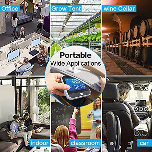CO2 Monitor Air Quality Monitor Indoor, 2022 Upgrade 8-in-1 Carbon Dioxide Detector CO2 Monitor Portable CO2 Alarm Meter with PM, Temp, Humidity CO2 Sensor for Home, Grow Tent, Wine Cellar, Car 7 CO2 Monitor Air Quality Monitor Indoor, 2022 Upgrade 8-in-1 Carbon Dioxide Detector CO2 Monitor Portable CO2 Alarm Meter with PM, Temp, Humidity CO2 Sensor for Home, Grow Tent, Wine Cellar, Car - Image 7