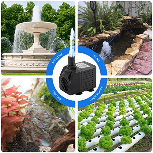 Yochaqute Aquarium Submersible Water Pump: 550GPH 30W Quiet Mini Adjustable with 6ft Power Cord for Hydroponics | Garden Waterfall | Pond | Fish Tank| Fountain 7 Yochaqute Aquarium Submersible Water Pump: 550GPH 30W Quiet Mini Adjustable with 6ft Power Cord for Hydroponics | Garden Waterfall | Pond | Fish Tank| Fountain - Image 7
