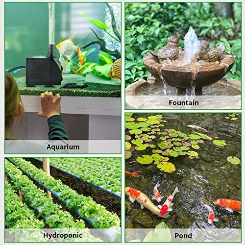 Yochaqute Aquarium Submersible Water Pump: 550GPH 30W Quiet Mini Adjustable with 6ft Power Cord for Hydroponics | Garden Waterfall | Pond | Fish Tank| Fountain 6 Yochaqute Aquarium Submersible Water Pump: 550GPH 30W Quiet Mini Adjustable with 6ft Power Cord for Hydroponics | Garden Waterfall | Pond | Fish Tank| Fountain - Image 6